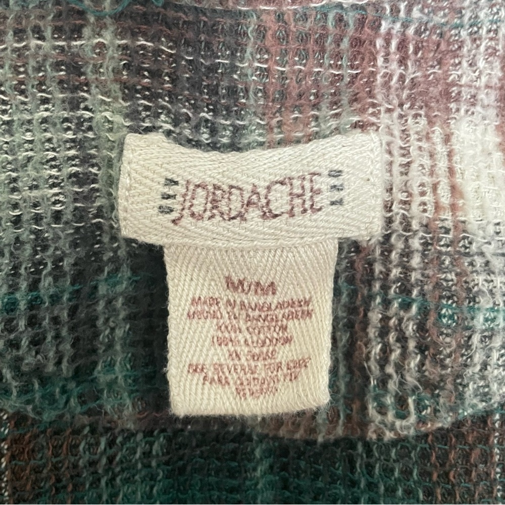 Jordache Vintage 1990’s Flannel Button Down Top- Multicolored- Size Medium - Picture 7 of 7
